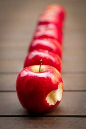Row of apples